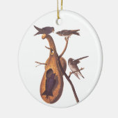 Paarse Martin Audubon Bird Family and Gourd Home Keramisch Ornament (Links)