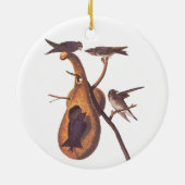 Paarse Martin Audubon Bird Family and Gourd Home Keramisch Ornament (Achterkant)