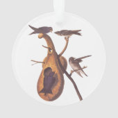 Paarse Martin Audubon Bird Family and Gourd Home Ornament (achterkant)