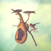 Paarse Martin Audubon Bird Family and Gourd Home Raamsticker (Vel 3)