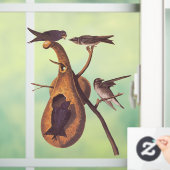 Paarse Martin Audubon Bird Family and Gourd Home Raamsticker (Huis)