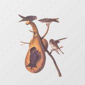 Paarse Martin Audubon Bird Family and Gourd Home Raamsticker (Vel)