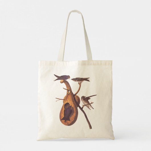 Paarse Martin Audubon Birds met Gourd Home Tote Bag (Achterkant)