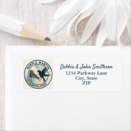 Paarse Martin Birds Natuur Return Address Birding Etiket