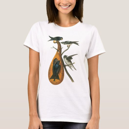 Paarse Martin door Audubon T-shirt (Voorkant)