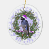 Paarse Martin Holiday Keramisch Ornament (Links)