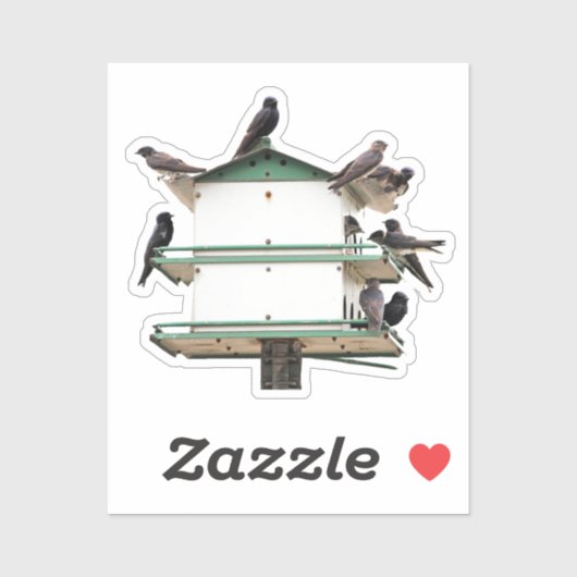 Paarse Martin-Huis Sticker (Vel)