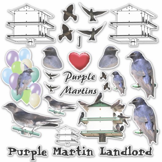 Paarse Martin Love Sticker (Voorkant)