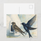 Paarse Martin verhuurder Natuur Swallow Bird kaleb Briefkaart (Voorkant / Achterkant)
