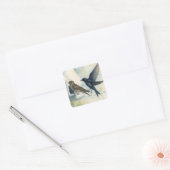 Paarse Martin verhuurder Natuur Swallow Bird kaleb Vierkante Sticker (Envelop)