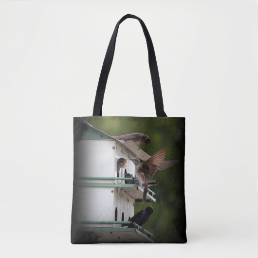 Paarse Martin-voedingstijd Tote Bag (Voorkant)