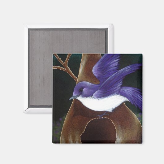 PAARSE MARTIN VOGELmagneet Magneet (Voorkant / Achterkant)