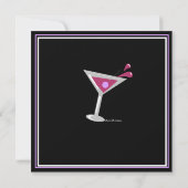 Paarse Martini Cocktailparty Uitnodiging (Achterkant)