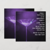 Paarse Martini vrouwen Paarse 21ste verjaardagsfee Kaart (Voorkant / Achterkant)