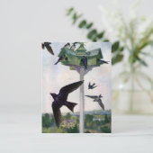 Paarse Martins en hun geboorteland Briefkaart (Staand voorkant)