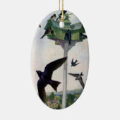 Paarse Martins en hun geboorteland Keramisch Ornament (Rechts)