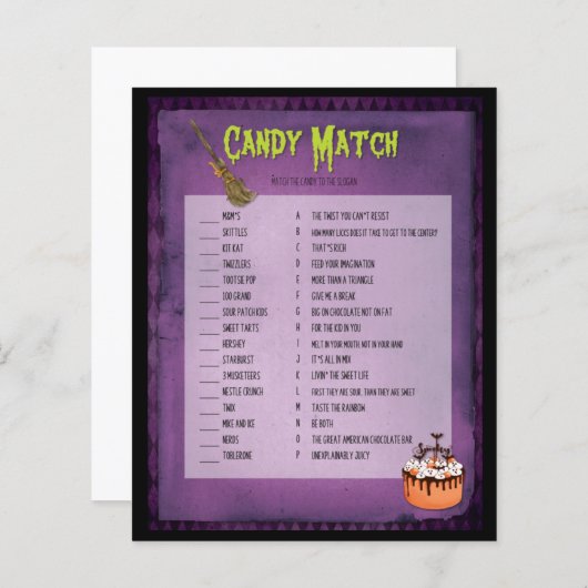 Paarse Mash Halloween Snoep Match (Voorkant / Achterkant)