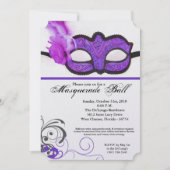 Paarse Maskerade Ball Mask Kostuum Halloween Onder Kaart (Voorkant)