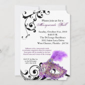 Paarse Maskerade Ball Mask Kostuum Halloween Onder Kaart (Voorkant)