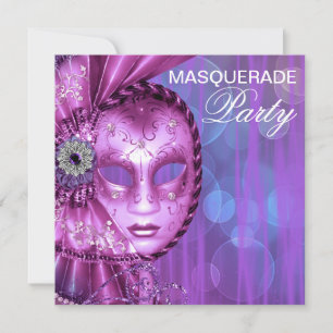 Paarse Maskerade Feest Kaart