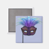 Paarse Maskerade Masker Carnaval Feest Kunst Magneet (Voorkant / Achterkant)