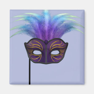 Paarse Maskerade Masker Carnaval Feest Kunst Magneet