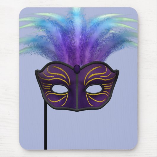 Paarse Maskerade Masker Carnaval Feest Kunst Muismat (Voorkant)