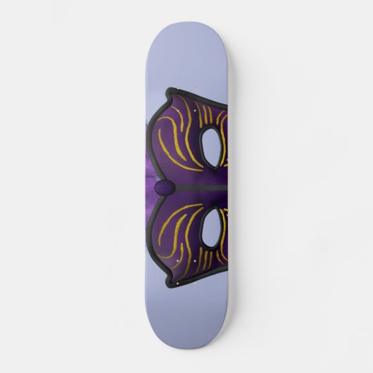 Paarse Maskerade Masker Carnaval Feest Kunst Skateboard (Voorkant)