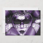 Paarse maskerade verjaardag kaart (Achterkant)