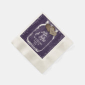 Paarse Mason Jar Rustic Wood Mr & Mrs Wedding Servet (Hoek)