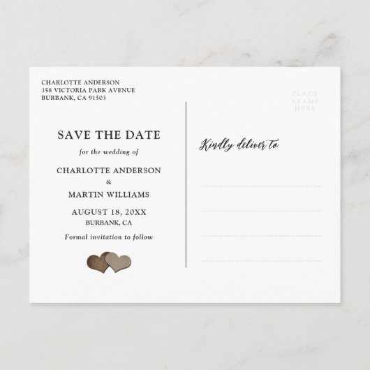 Paarse Mason Jar Rustic Wood Wedding Save The Date Aankondigingskaart (Achterkant)