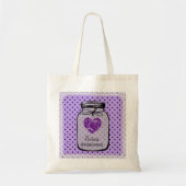 Paarse Mason Jar Wedding Canvas tas BRIDESMAID A05 (Voorkant)