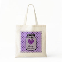 Paarse Mason Jar Wedding Canvas tas BRIDESMAID A05