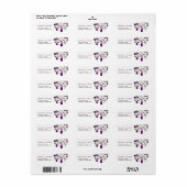 Paarse Mason Jars Floral Weddenschap Label (Full Sheet)