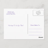 Paarse Masquerade Ball Quinceanera 15e verjaardag Briefkaart (Achterkant)