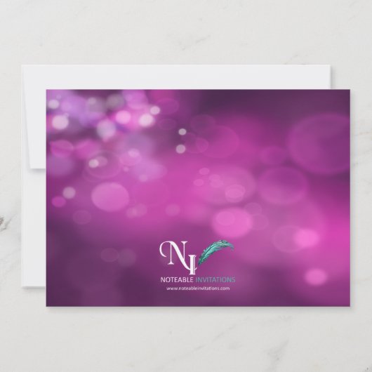 Paarse Masquerade Mardi Gras Ball Uitnodiging (Achterkant)