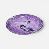 Paarse Masquerade Masker Elegant Ball Party Papieren Bordje (Gekanteld)