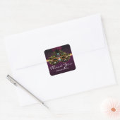 Paarse Masquerade Masker Elegant Feest Favor Stick Vierkante Sticker (Envelop)