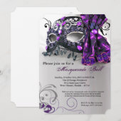 Paarse Masquerade Masker Kostume Halloween Kaart (Voorkant / Achterkant)