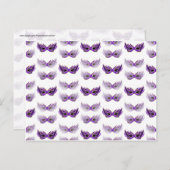 Paarse Masquerade maskers Mardi Gras Briefkaart (Voorkant / Achterkant)