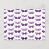 Paarse Masquerade maskers Mardi Gras Briefkaart (Voorkant)