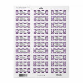  Paarse Masquerade maskers Mardi Gras Etiket (Full Sheet)