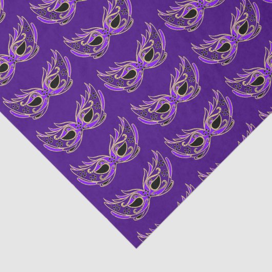 Paarse Masquerade maskers Tissuepapier (Detail)