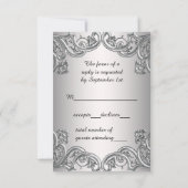 Paarse Masquerade Party RSVP (Achterkant)