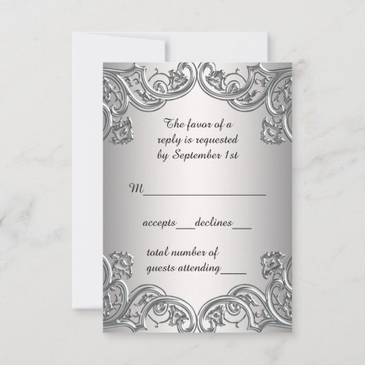 Paarse Masquerade Party RSVP (Achterkant)