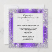 Paarse Masquerade Quinceanera 15e Partij Tiara Kaart (Achterkant)