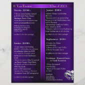 Paarse Masquerade Silver Class Reunion Flyer (Achterkant)