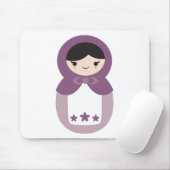 Paarse Matryoshka Doll Muismat (Met muis)
