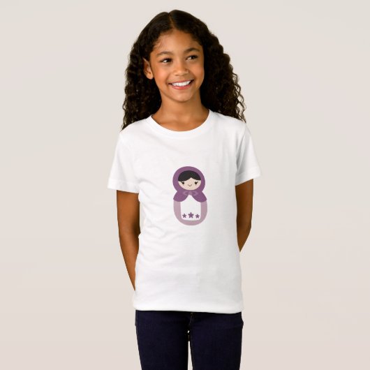 Paarse Matryoshka Doll T-shirt (Voorkant volledig)