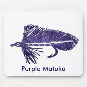 "Paarse Matuka" Klassieke forel Fly Mousepad Muismat